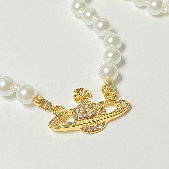 Pearl Celestial Orb Cosmic Necklace Choker Vivienne Etsy