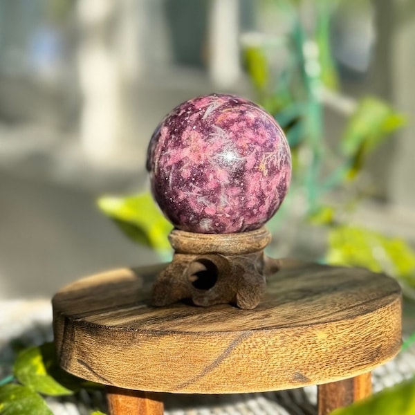 Unicorn Sphere | Lepidolite and Pink Tourmaline | Healing Crystals for Meditation | Reiki | Witchy gifts | Spiritual Home Decor | Birthday