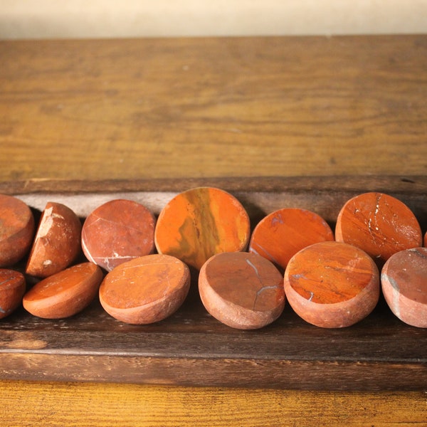 Genuine Red Jasper Oracle Seer Stone | Root Chakra | Dragon Egg | Handcrafted Red Jasper Scrying Stone | River Tumbled Window Emu Stone