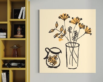 Mid Century Inspired Mod Art Illustration Style "Simple Things" Giclée Prints Retro Original Art Poster Home Decor