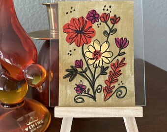 Collectible Trading Card Art Artist Card Edition Original ACEO "Midas Touch" 2.5" x3.5" Hand Painted Acrylic Small Art