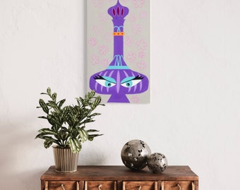 Mid Century Style Original Art Print I Dream of Jeannie inspired "Bottled Up" Retro Television Show Nostalgic Archival Paper