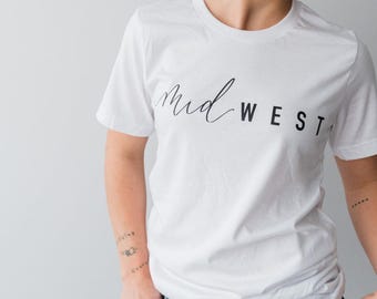 Camisa Midwest, Camisa com letras feitas à mão, Michigan