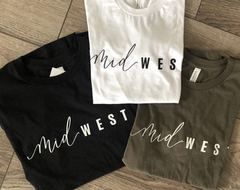 Midwest Shirt, Hand Lettered shirt, Michigan