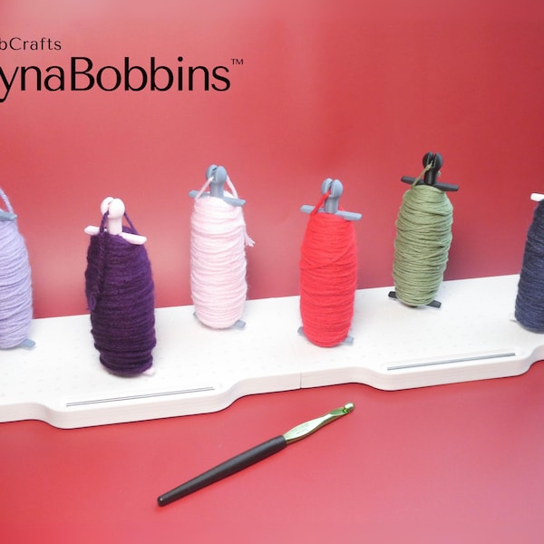 Multi-Bobbin DynaBoard™ & DynaBobbins™ With Drill Winder - Fits Crochet Blocking Boards