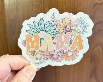 Floral Mama Holographic Sticker