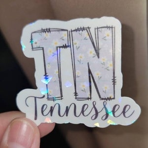 Purple holographic daisy Tennessee sticker | Tn stickers | tn decals | Tennessee car decal | Tennessee car stickers