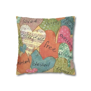 Affirmation Pillowcase, Inspirational Square Pillow, Masterpiece Loved Chosen Motivational Cover, Positive Quote Throw Cushion,