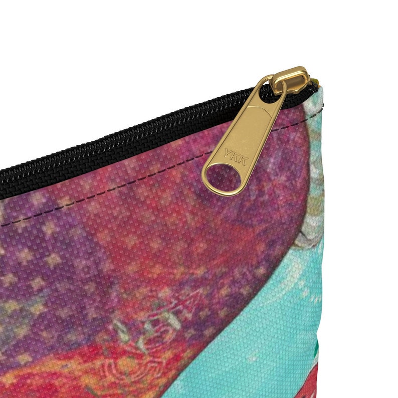 Mixed Media make-up bag Accessory Pouch Graduation Gift Pencil bag w flower and Bird Inspirational Gifts