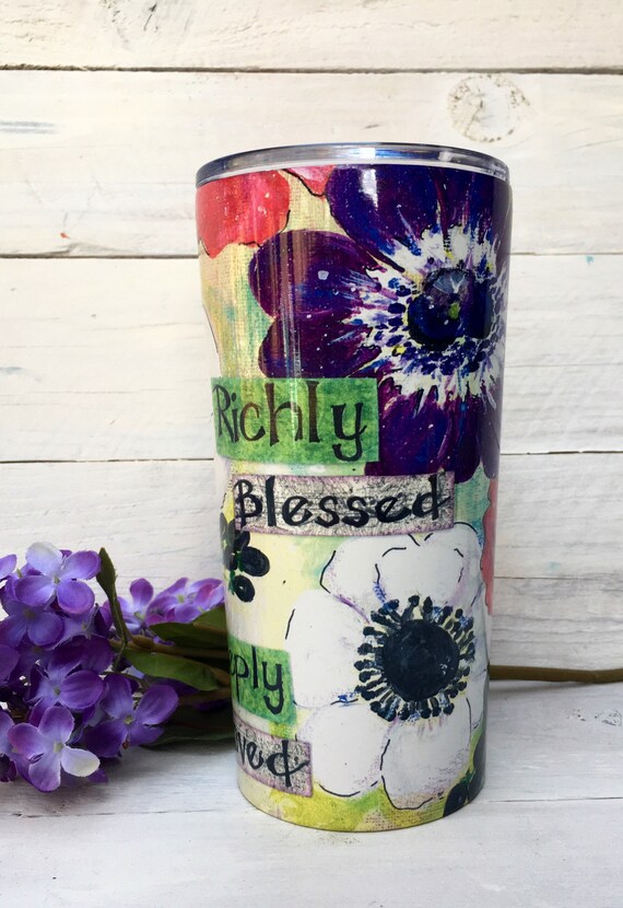 Tumbler With Poppies, Reusable Cup W Lid, 20 Oz Travel Coffee Cup - Etsy
