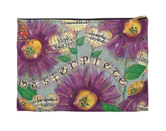 Accessory Pouch, Make-up bag, Pencil bag, Christian gifts, Masterpiece, Mixed Media, Small toiletry travel bag, Womenas Retreat Gifts