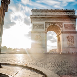 Fotografía en lienzo con paisaje urbano del centro de París, Francia, Arco del Triunfo, impresión en metal, arte de pared, decoración del hogar, póster, lugar de interés