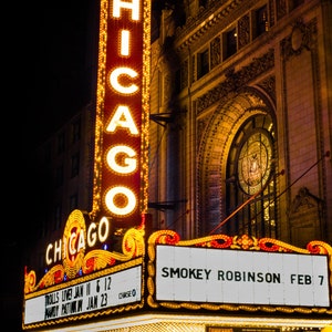 Fotografia del teatro di Chicago Stampa su metallo Immagine artistica da parete Decorazione per la casa Poster Punto di riferimento Camera da letto Soggiorno