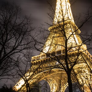 The Eiffel Tower Downtown Paris France Canvas Photography Metal Print Wall Art Picture Home Decor Poster Landmark