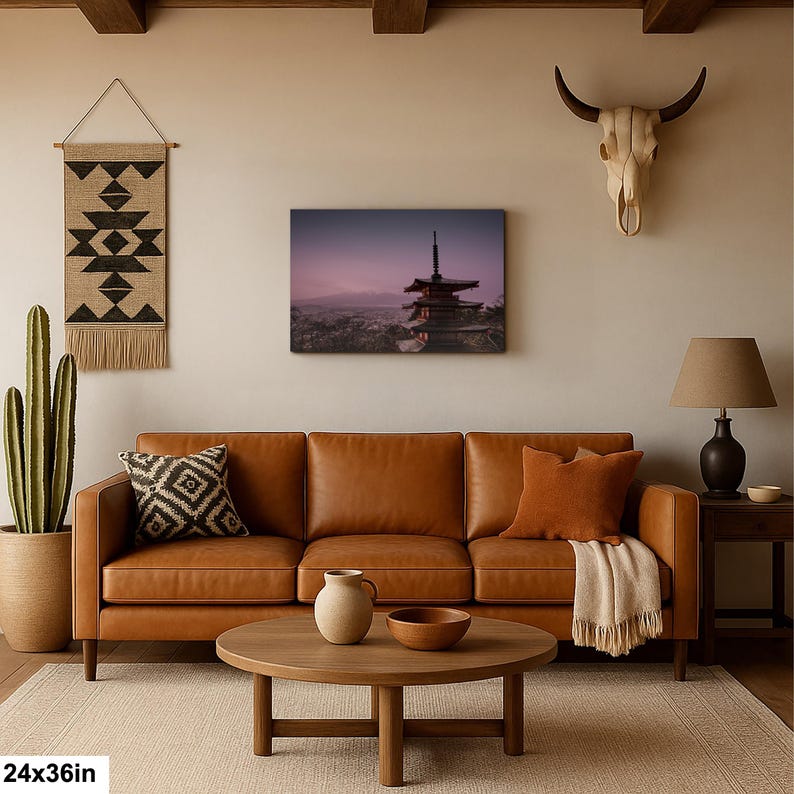 Mt Fuji Pagoda Wall Art Japanese Temple Sunrise View Landscape Print - Etsy
