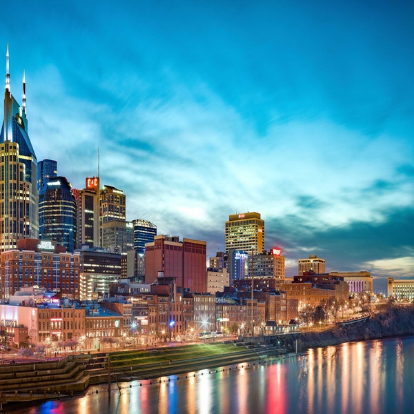 Nashville Skyline Wall Art - Etsy