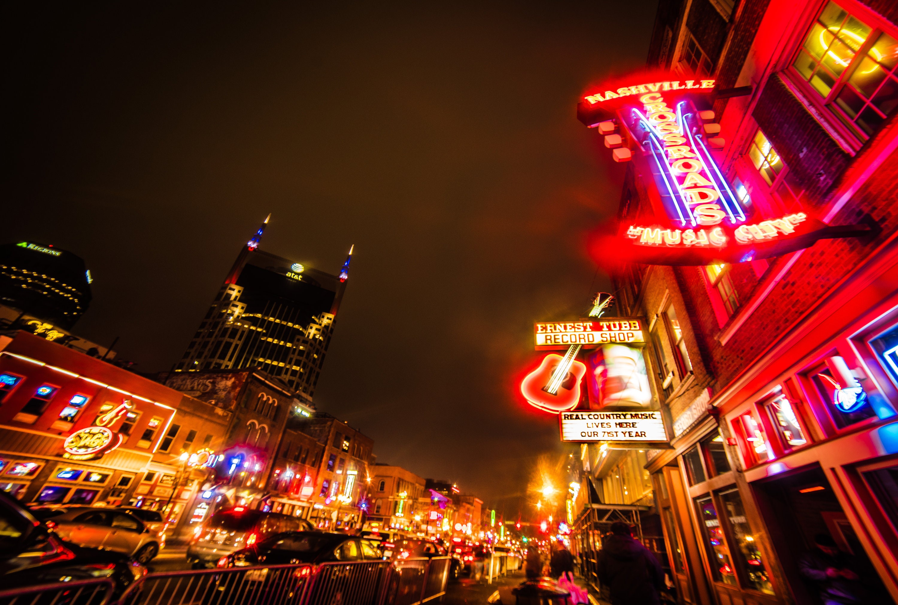 Nashville Tennessee Broadway Country Music Skyline Downtown Etsy