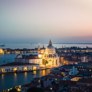 Venice Italy Grand Canal Sunset Skyline Canvas Photography Metal Print Wall Art Picture Home Decor Poster Landmark Bedroom Livingroom