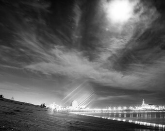 Santa Monica Beach Pier Los Angeles California Canvas Print Metal Art Cityscape Landmark Bedroom Livingroom wall art decor home poster