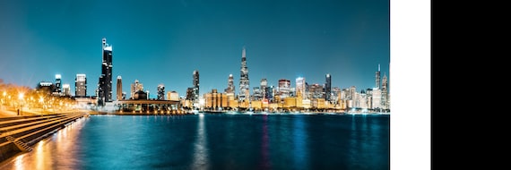 Chicago Skyline Color Photography Metal Print Wall Art Picture | Etsy