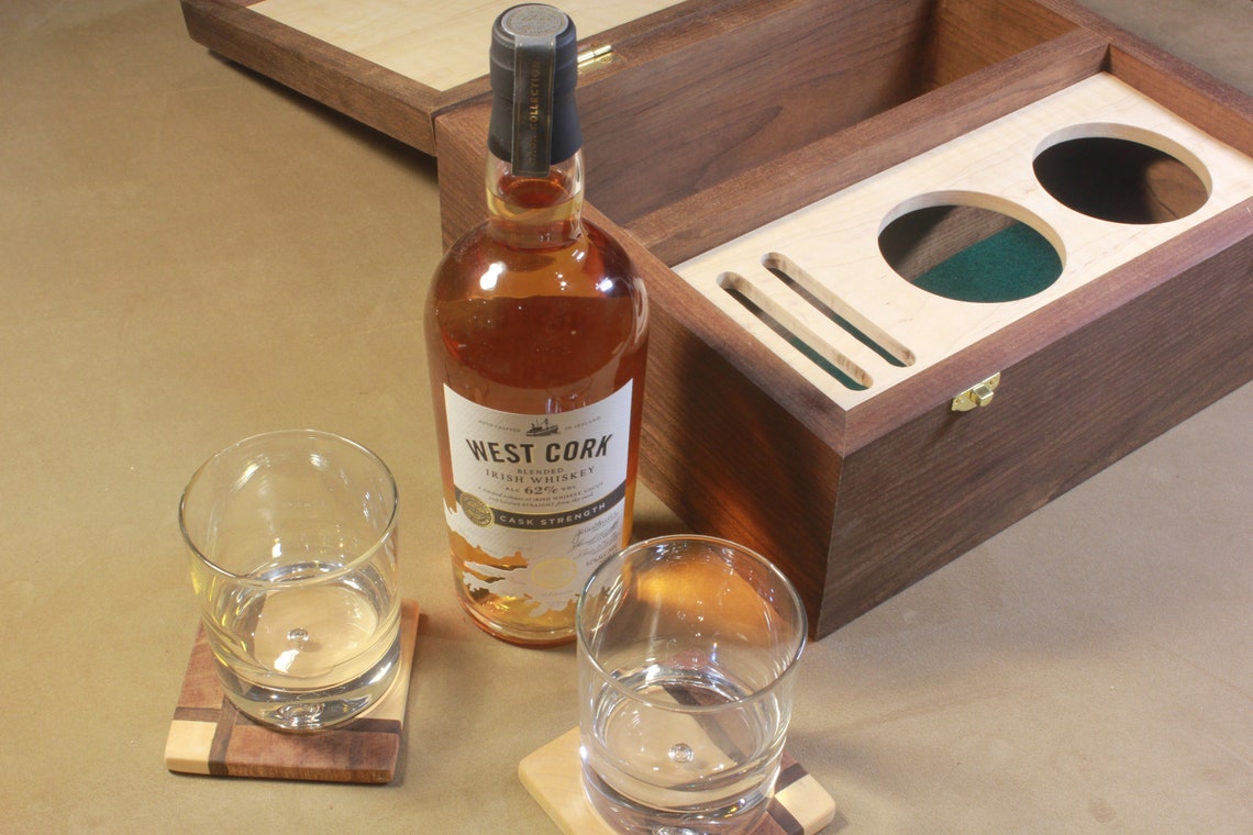 Whiskey Box Handcrafted from Solid Maple Etsy