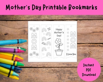 Mother's Day Printable Bookmark Craft, Kids Art Activity for Mom