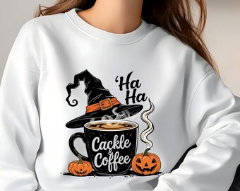 Halloween Coffee Sweatshirt Unisex • Spooky Fall Crewneck • Coffee Lover Pullover • Cozy Halloween Gift