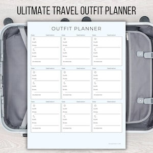 Ultieme outfitplanner voor reizen PDF. Plan je outfits van tevoren! (Direct downloaden en bewerkbaar)