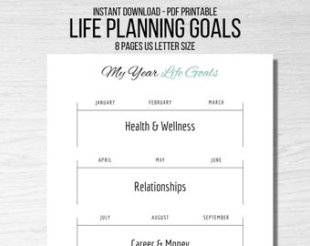 Monthly Goals Printable Instant Download Editable PDF Etsy