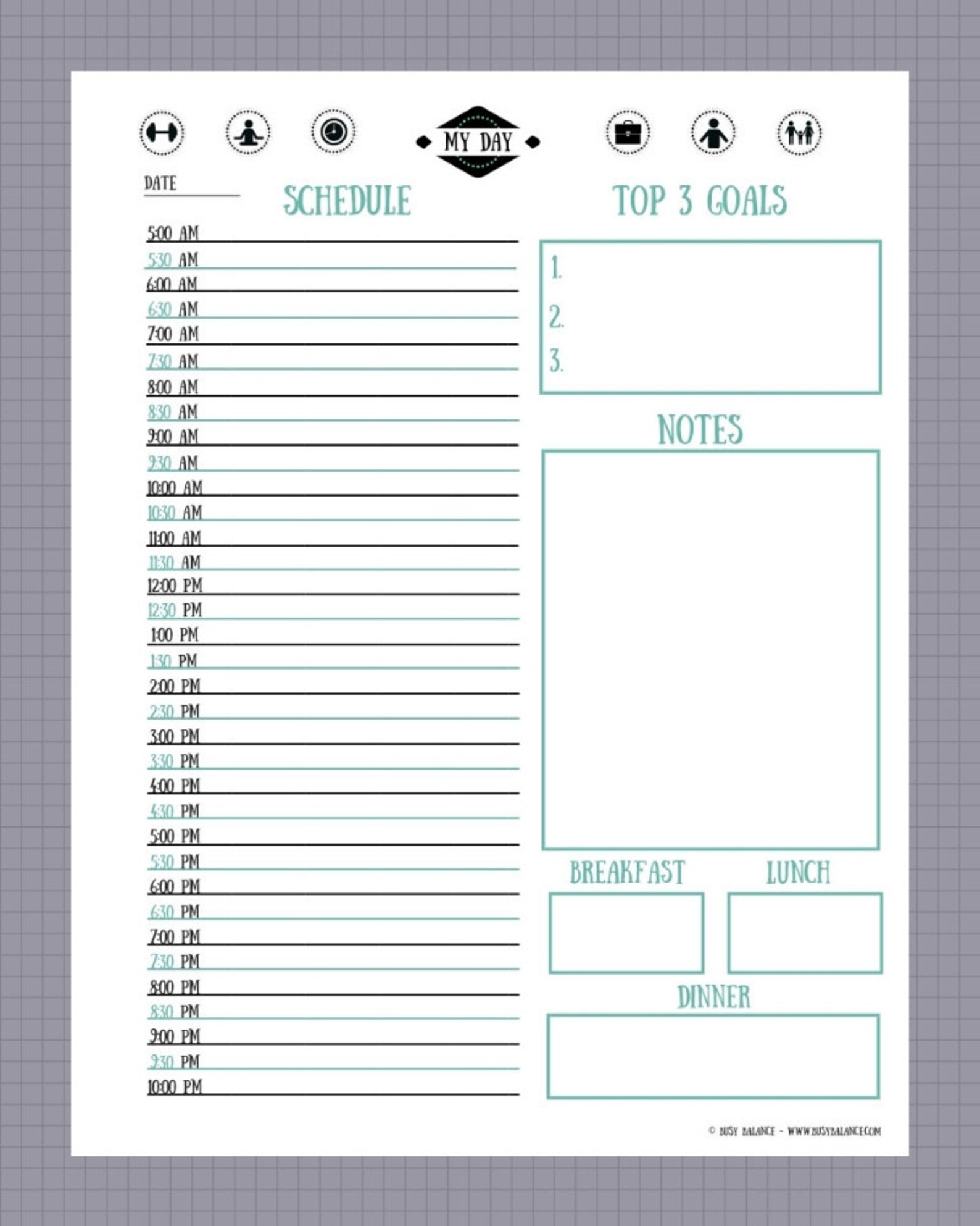 DAILY SCHEDULE Printable 5am 10pm With 30 Minute Increments Etsy daily-schedule-printable-5am-10pm-with-30-minute-increments-etsy