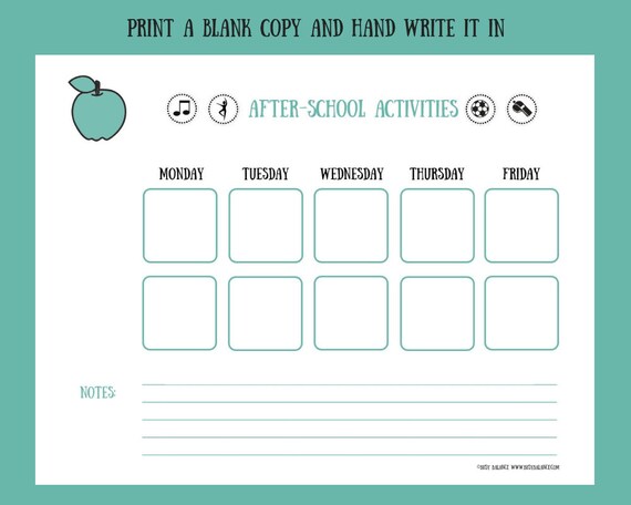 As soon as-College or university Agenda Printable for 2 Small children - Quick Down load, Personalized Edit Print image about After School Schedule Printable identified as Once-College or university Plan Printable for 2 Youngsters - Fast Obtain, Customized Edit Print