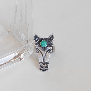 Turquoise horse ring, adjustable