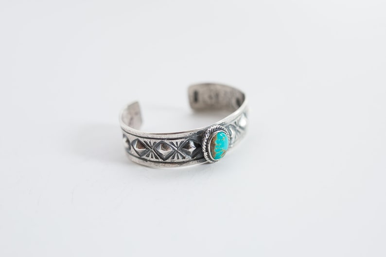 Sterling Silver Native American Southwestern Native American Turquoise Cuff Bracelet