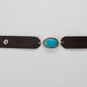 Bracelete de couro turquesa