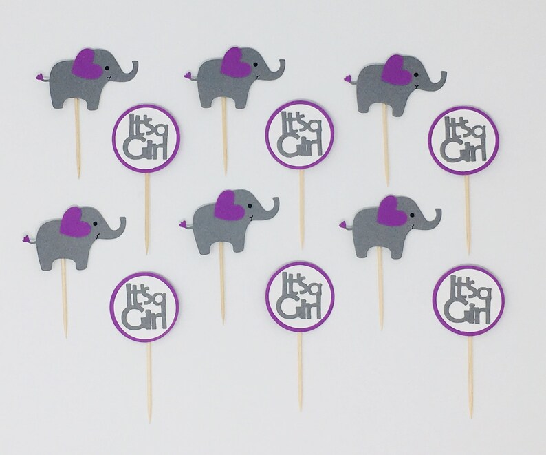 Cute Baby Elephant Cupcake Toppers It S A Girl Cupcake Etsy Cute Baby Elephant Cupcake Toppers It S A Girl Cupcake Etsy