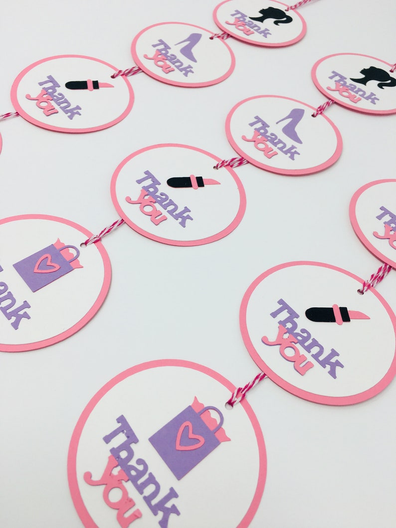 12-Pieces Barbie Favor Bag Tags Barbie Party Decor Fashion Barbie Decorations Birthday Barbie Themed Favor Tags