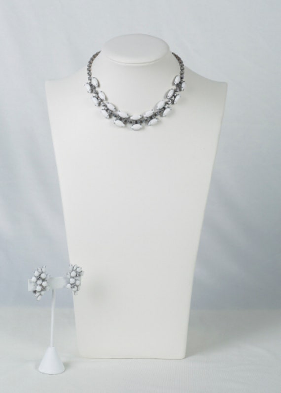 Milk Glass, Estate Jewelry Set, Wedding Jewelry, … - image 3