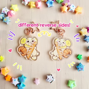Fidough Double Sided Glitter Charm - Cute kawaii keychain great for sweet ITA bags