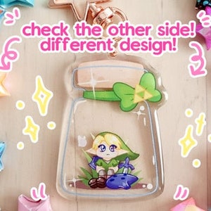 Legend of Zelda - Link in a Bottle - Double Sided Glitter Acrylic Charms