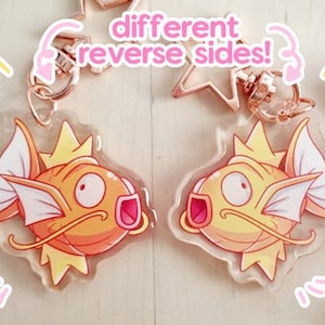 Magikarp & Shiny Magikarp double-sided glitter acrylic keychain!