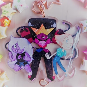 Crystal Gems - Double sided Glitter Acrylic Keychains