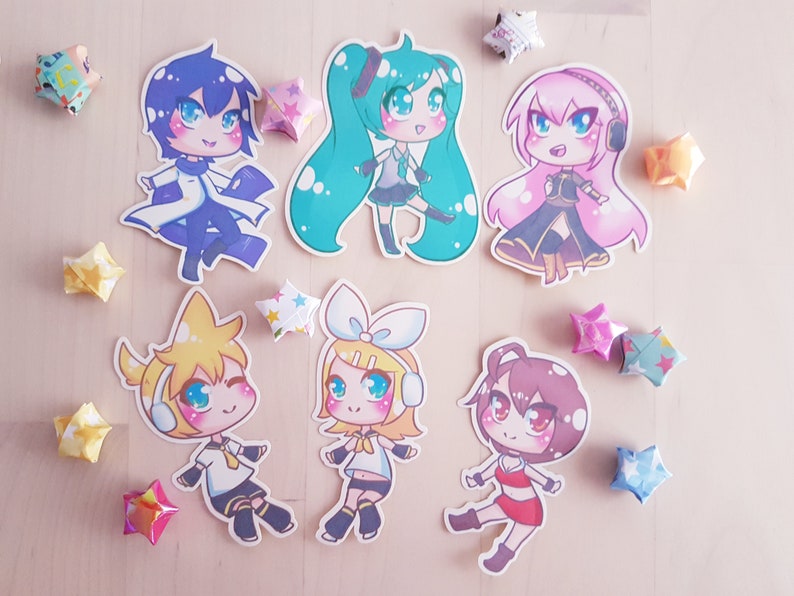 Vocaloid Stickers Miku Rin Len Meiko Kaito & Luka Etsy Australia