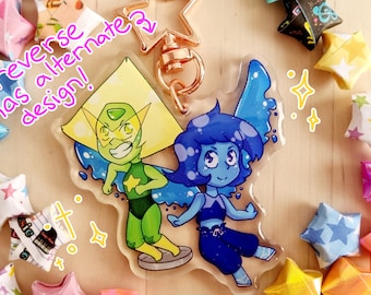 Lapidot & Crystal Gems Charm - Double sided acrylic glitter keychain