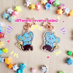 Shinx Double Sided Glitter Charm - Grazioso portachiavi kawaii, perfetto per le borse ITA più carine