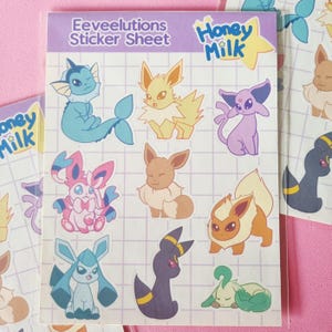 Everon Stickers Eeveelution Pokemon Stickers - Vaporeon, Leafeon, Espeon, Sylveon ...