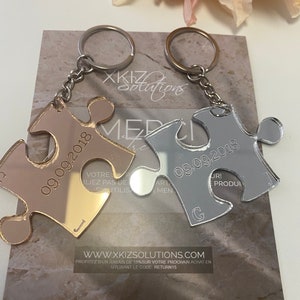 Valentine&#39;s Keychain, Valentines&#39;s gift, Valentine&#39;s Couple gifts, Acrylic puzzle keychain, Couples Custom Puzzle Piece Keychain, Gift idea