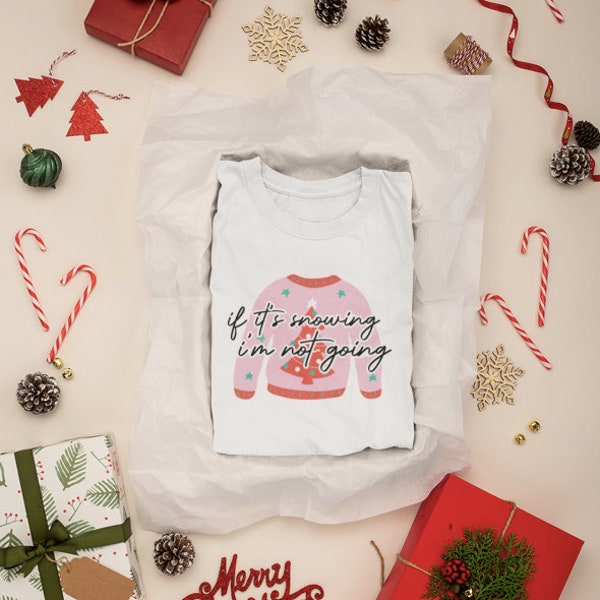 if it's snowing Christmas transfer,ready to Press DTF Transfer-TShirt Transfers - Direct To Film - Holidays DTG Heat Press Transfer