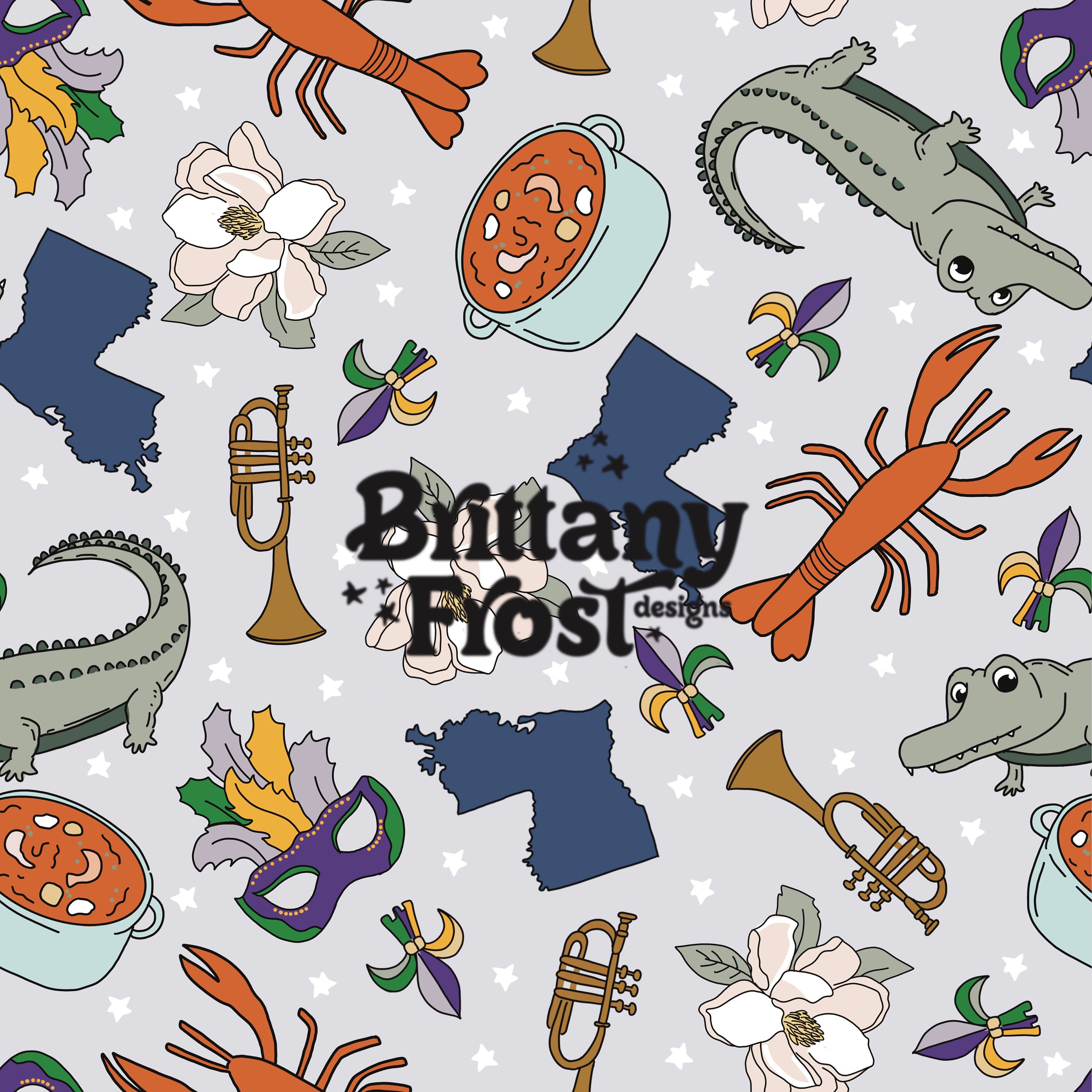 Louisiana Seamless File, Louisiana Surface Pattern - Etsy