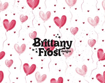 Heart Balloons Seamless File, Valentines Day Surface Pattern