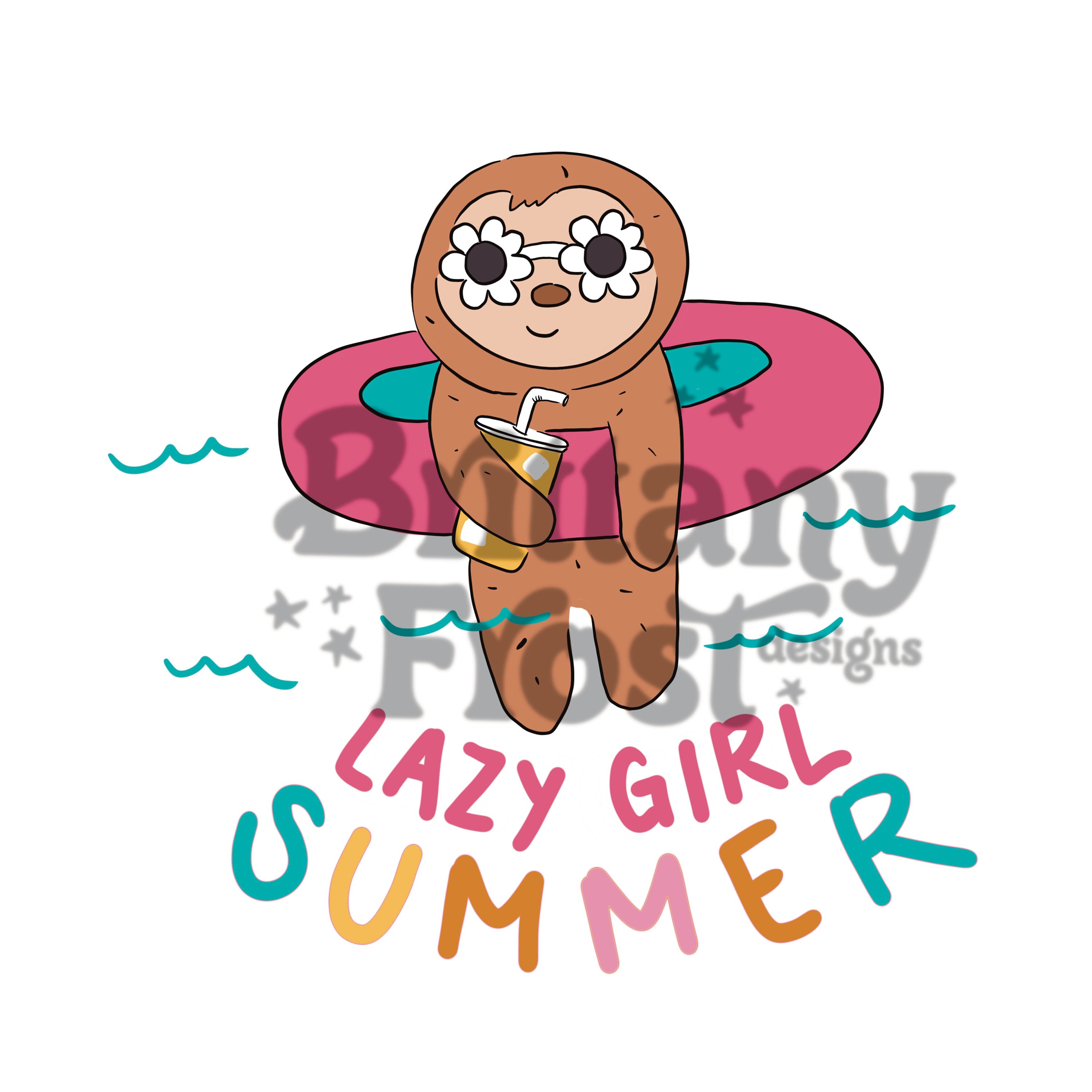 Lazy Girl Summer PNG Sublimation File, Funny Summer T-shirt Design File -  Etsy, image size:3000x3000